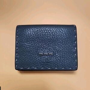 Fendi Textured Black Mini Wallet